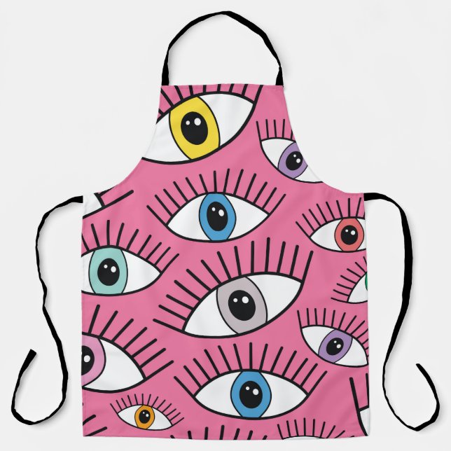 Magic pattern with colorful eyes. Mystic backgroun Apron (Front)