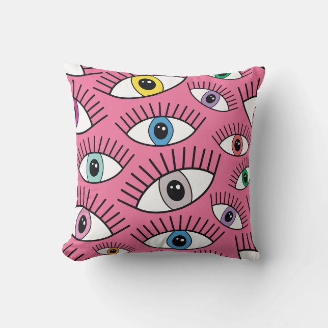 Magic pattern with colorful eyes. Mystic backgroun Cushion (Front)