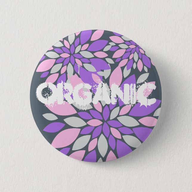 Magic Petals Purple Flowers 6 Cm Round Badge (Front)