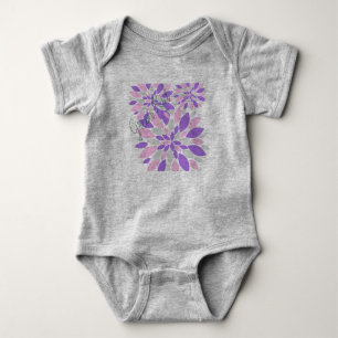 Magic Petals Purple Flowers Baby Bodysuit