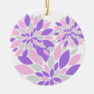 Magic Petals Purple Flowers Ceramic Tree Decoration
