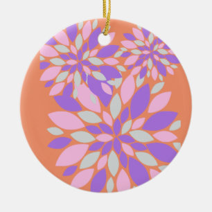 Magic Petals Purple Flowers Ceramic Tree Decoration