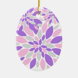 Magic Petals Purple Flowers Ceramic Tree Decoration