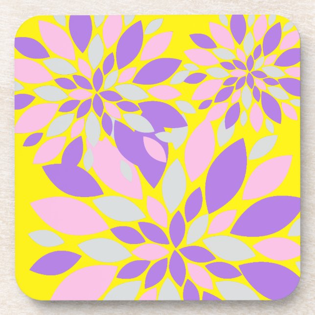 Magic Petals Purple Flowers Coaster (Front)