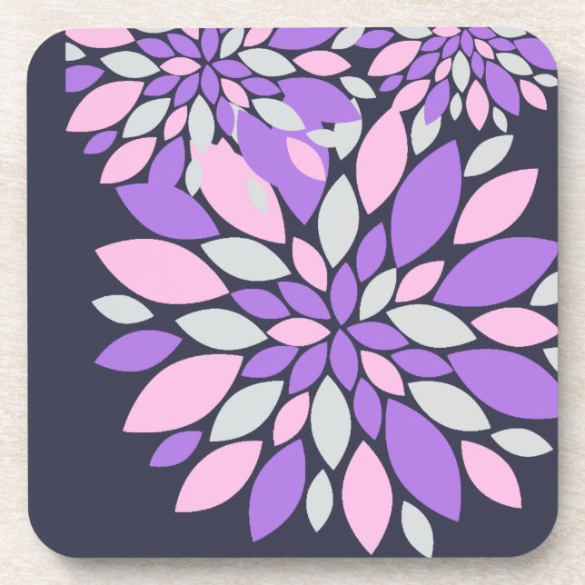 Magic Petals Purple Flowers Coaster (Front)