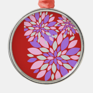 Magic Petals Purple Flowers Metal Tree Decoration