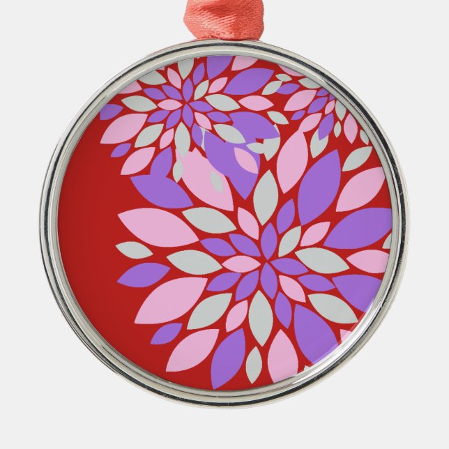 Magic Petals Purple Flowers Metal Tree Decoration (Front)