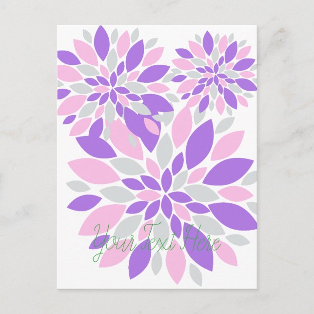 Magic Petals Purple Flowers Postcard (Front)