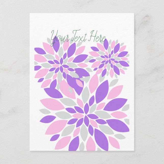 Magic Petals Purple Flowers Postcard (Front)