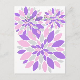 Magic Petals Purple Flowers Postcard