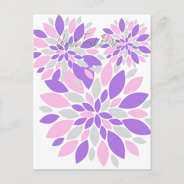Magic Petals Purple Flowers Postcard (Front)