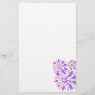 Magic Petals Purple Flowers Stationery