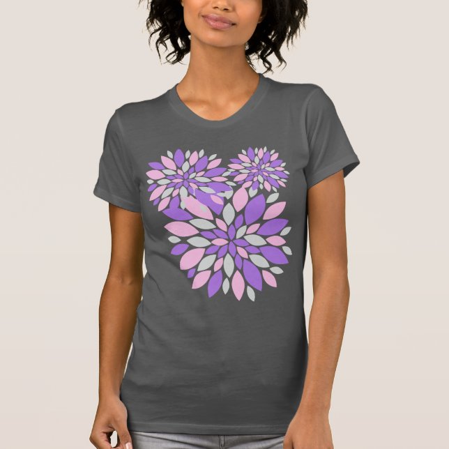 Magic Petals Purple Flowers T-Shirt (Front)