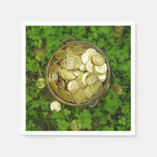 Magic Pot of Gold With Shamrocks! Napkin