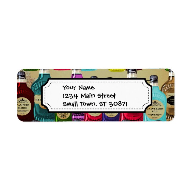 Magic Potion Apothecary Halloween Tonic Bottles (Front)