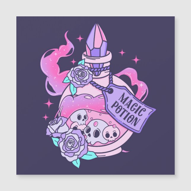 Magic Potion Cute Pink Halloween Potion Bottle (Front)