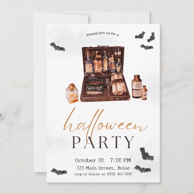 Magic Potion Fall Halloween Party Invitation (Front)