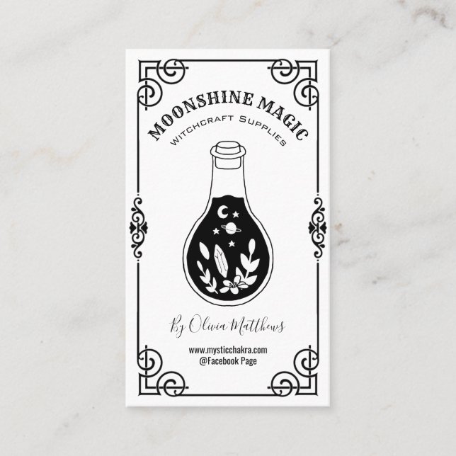 Magic Potion White Witchcraft Business Card (Front)