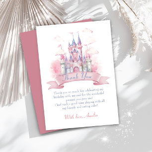 Magic Princess Castle Girl Birthday Thank You Card