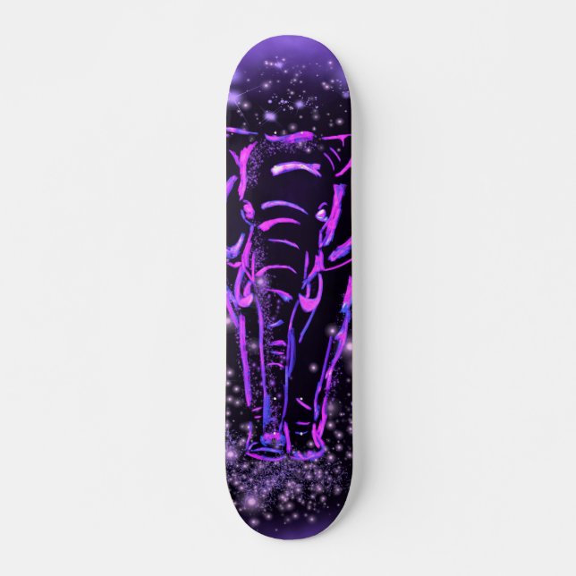 Magic Purple Pink Elephant Skateboard (Front)