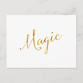 Magic Quote Faux Gold Foil Quotes Humour Sparkly Postcard