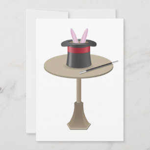 Magic Rabbit in Hat with Wand Invitation
