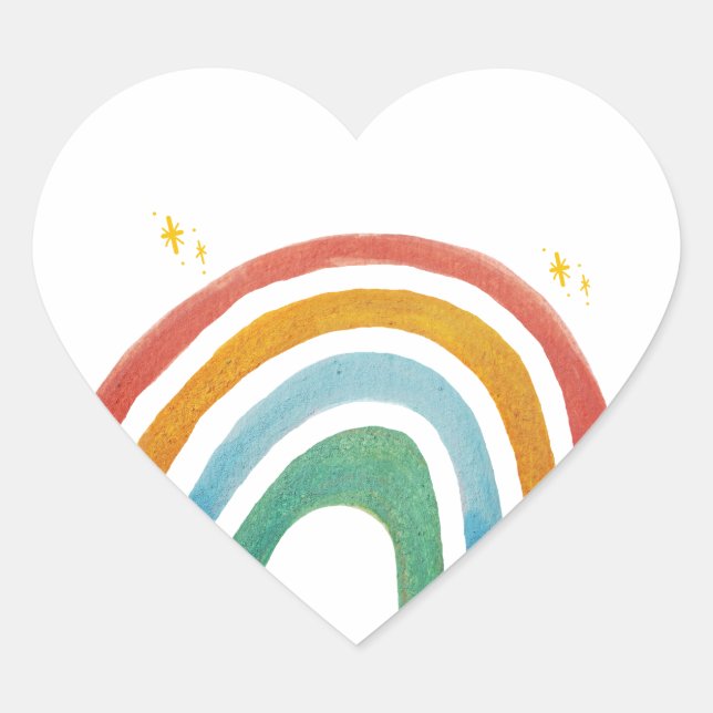 Magic Rainbow Heart Sticker (Front)