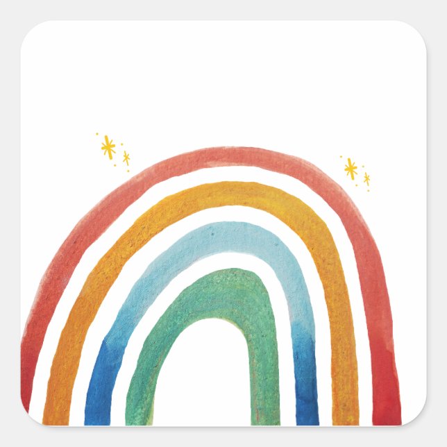 Magic Rainbow Square Sticker (Front)