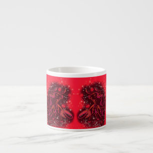 Magic Red Neon Bulls Running  Amazing Starry Night Espresso Cup