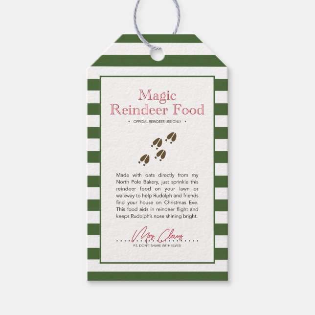 Magic Reindeer Food  Gift Tags (Front)