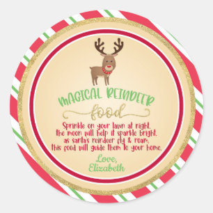 Magic Reindeer Food Sticker - Round