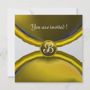 MAGIC RINGS ,MONOGRAM  gem yellow silver Invitation