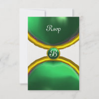 MAGIC RINGS ,MONOGRAM rsvp gem green ice