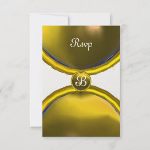 MAGIC RINGS ,MONOGRAM rsvp gem yellow ice Invitation