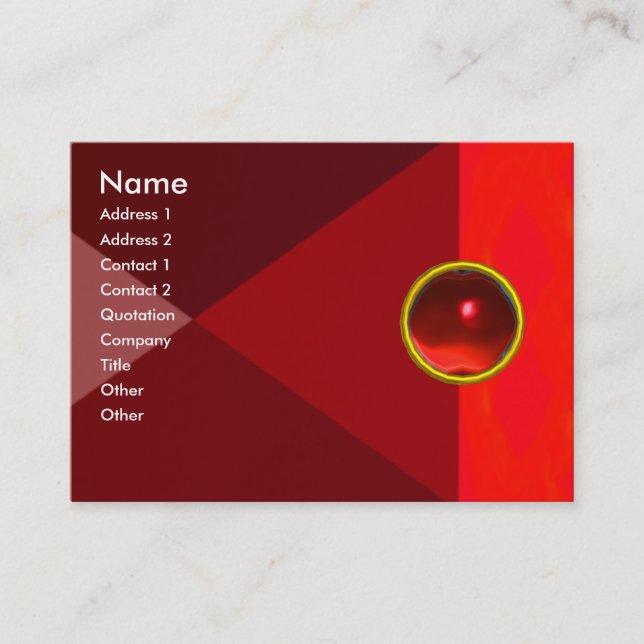 MAGIC RUBY  , bright vibrant red Business Card (Front)