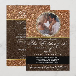 Magic Sand Sparkly Custom Photo Wedding Invitation