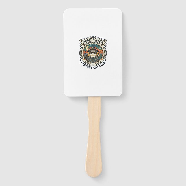 Magic School Fantasy Cat Cute Kitty Design - Magic Hand Fan (Front)
