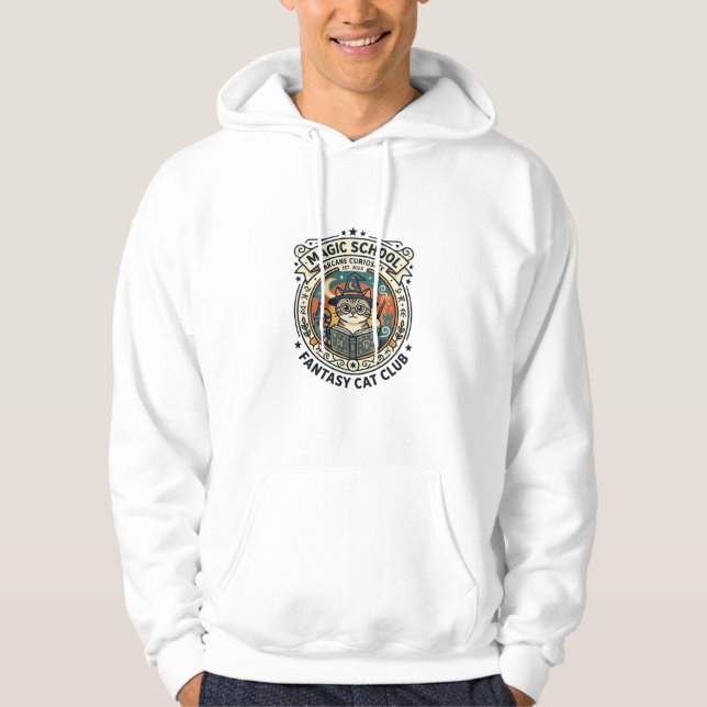Magic School Fantasy Cat Cute Kitty Design - Magic Hoodie (Front)