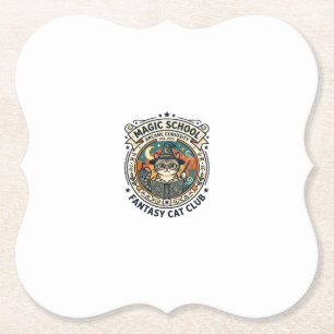 Magic School Fantasy Cat Cute Kitty Design - Magic Paper Coaster