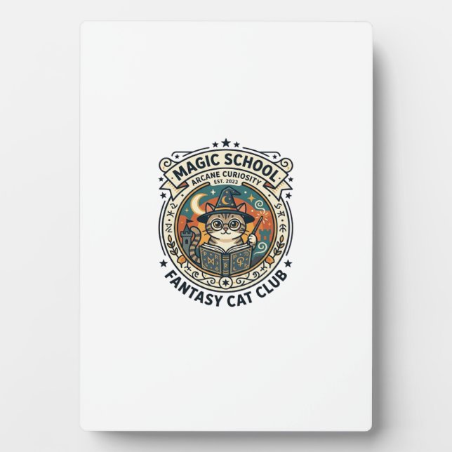 Magic School Fantasy Cat Cute Kitty Design - Magic Plaque (Front)