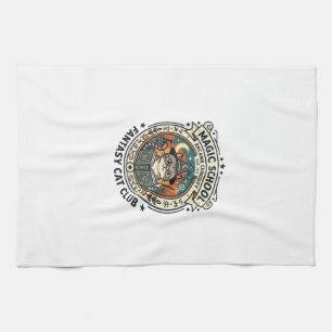 Magic School Fantasy Cat Cute Kitty Design - Magic Tea Towel