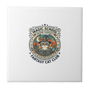 Magic School Fantasy Cat Cute Kitty Design - Magic Tile
