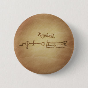 Magic Seal Angel Raphael Protection Magic Charms 6 Cm Round Badge