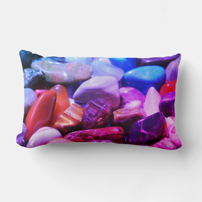 Magic Semi Precious Stones Crystals Cushion Pillow (Front)