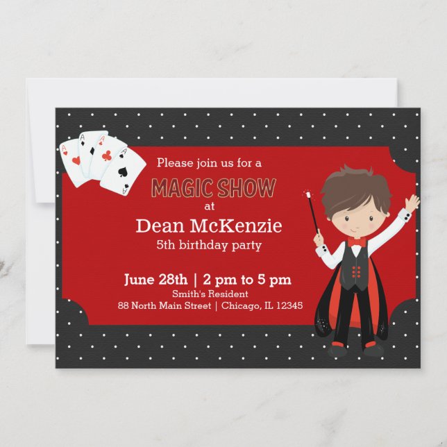 Magic Show birthday party Invitation (Front)
