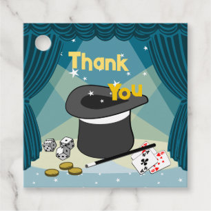 Magic Show Blue Thank You Favour Tags
