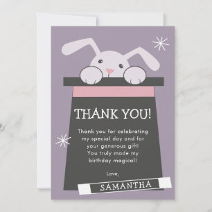Magic Show Bunny Birthday Thank You Card