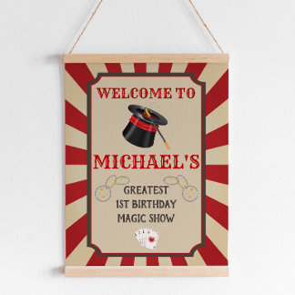 Magic Show Circus Birthday Party Sign