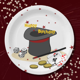 Magic Show Happy Birthday Kids Party Paper Plate