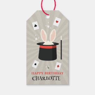 Magic Show Magician Kids Birthday Custom Name Gift Tags
